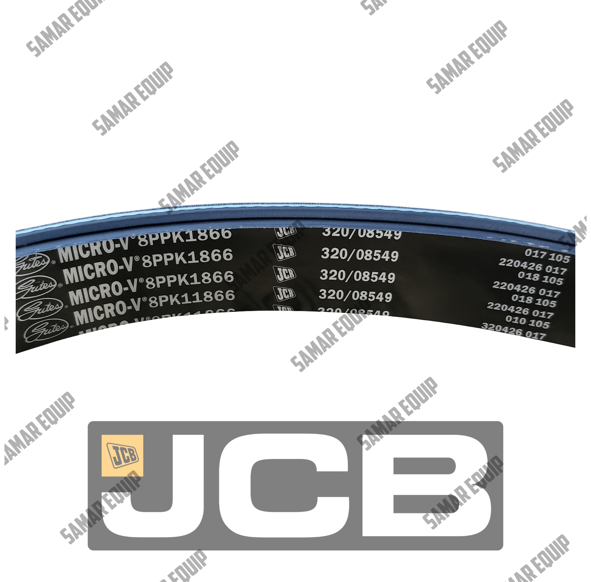 JCB - GENUINE FAN BELT 8PK 1866 MT610 (PART# 320/08549) - Image 3